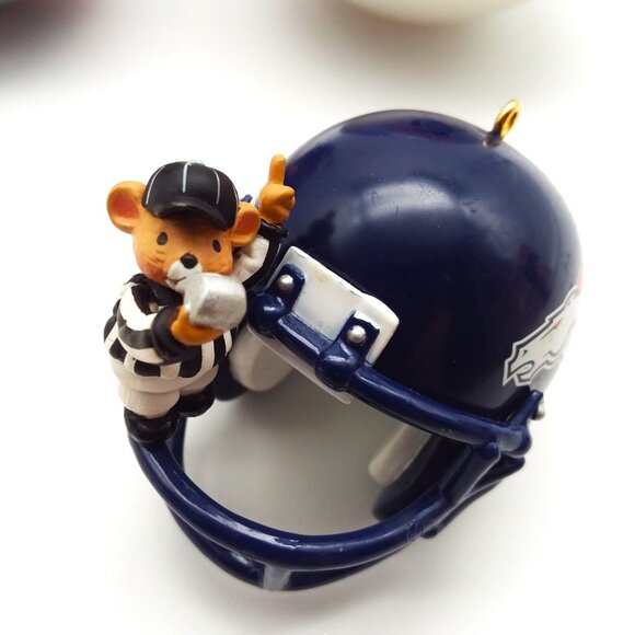 VTG Denver Broncos Christmas Ornaments Set Glass Bulb Mini Football Helmet NFL - Picture 5 of 9
